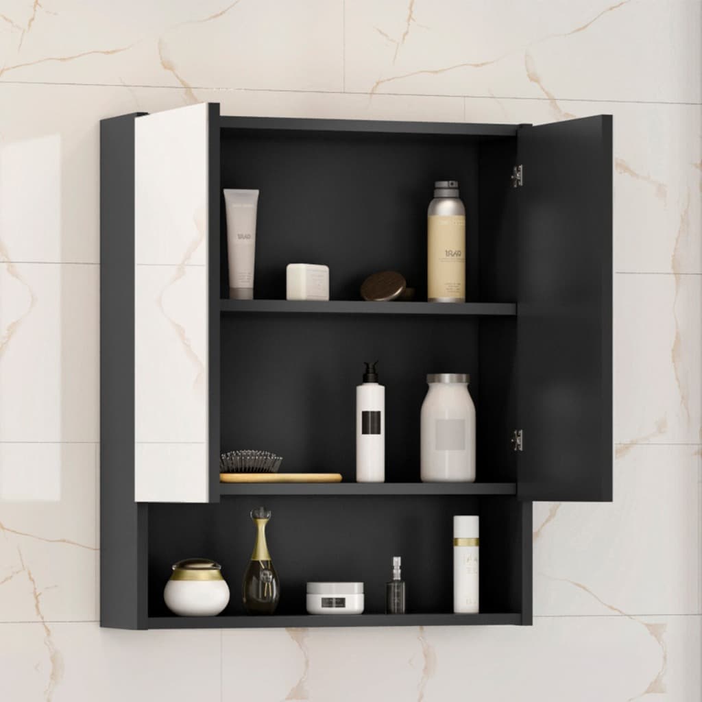 ** PROMOÇÃO LANÇAMENTO ** Espelheira Para Banheiro Com Portas Espelhos Nicho Organizador Troia Moderna - GAMA MÓVEIS