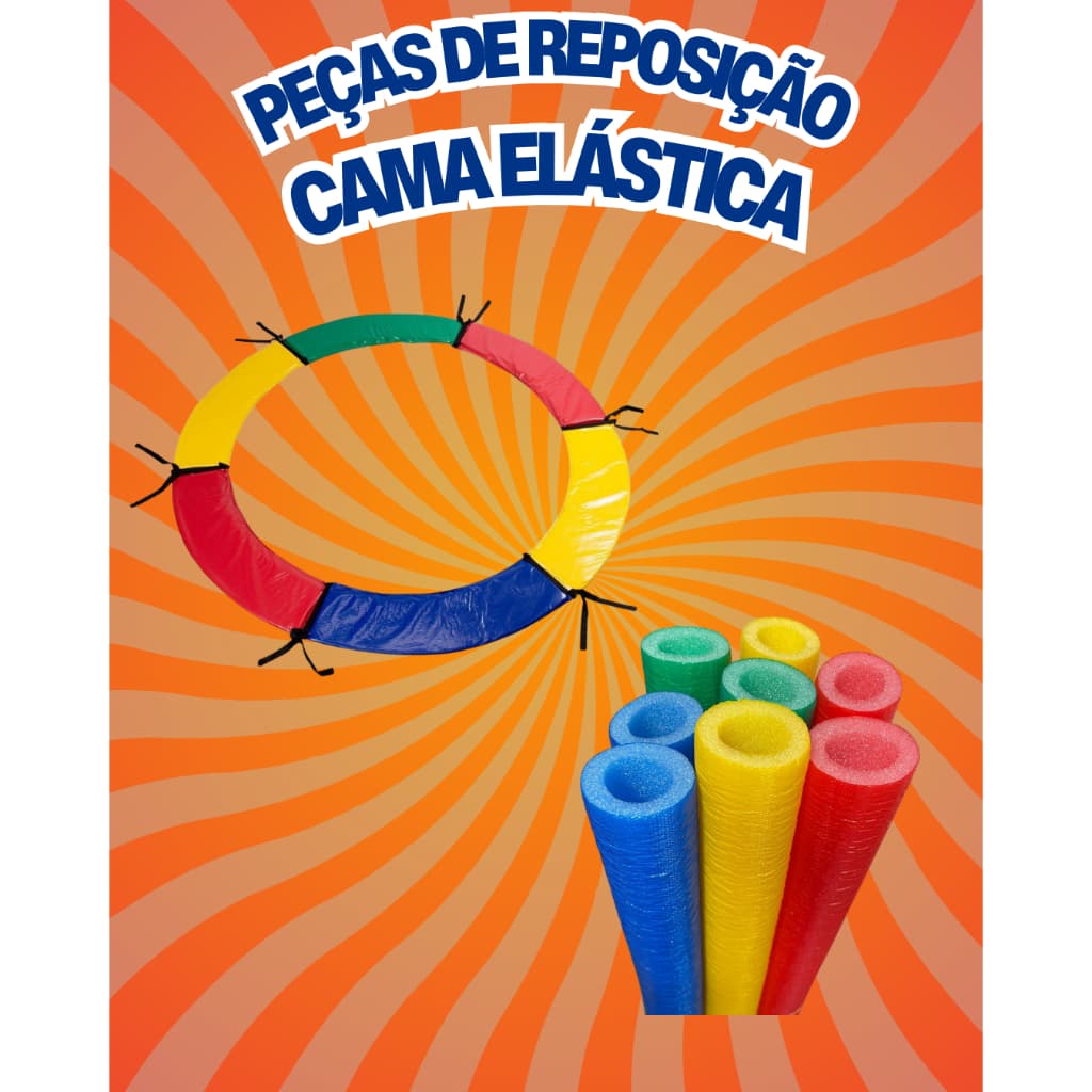 Kit Cama Elástica 2,30m Isotubo + Protetor de Molas Pula Pula
