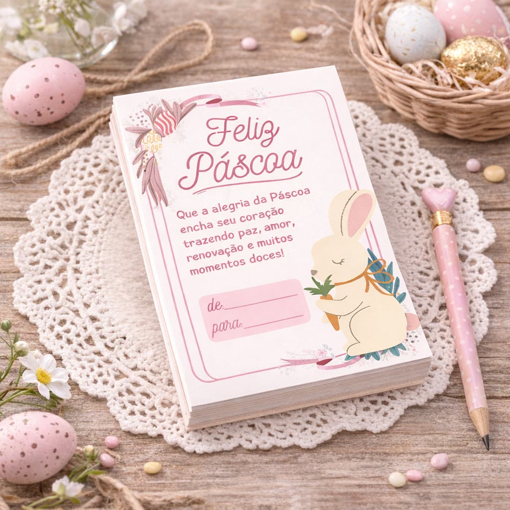 Bloquinho A7 Feliz Páscoa 100 Folhas Destacáveis – Offset 75g | Blocagem Vermelha | Não Adesivo
