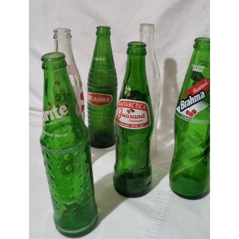 Garrafa antiga refrigerante vazia guarana brahma, coca 290 e 300ml (+ de 5? pede desconto)