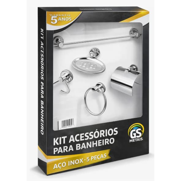 Kit Acessórios para Banheiro de METAL – Completo, Moderno e Fácil Instalação