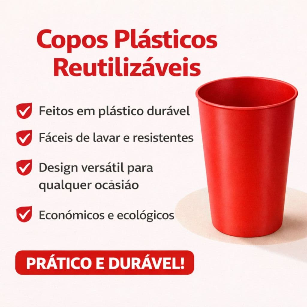 Kit Jogo 10 Copos Plásticos 420ML Reutilizáveis Resistentes e Duráveis Festas Cozinha Casa