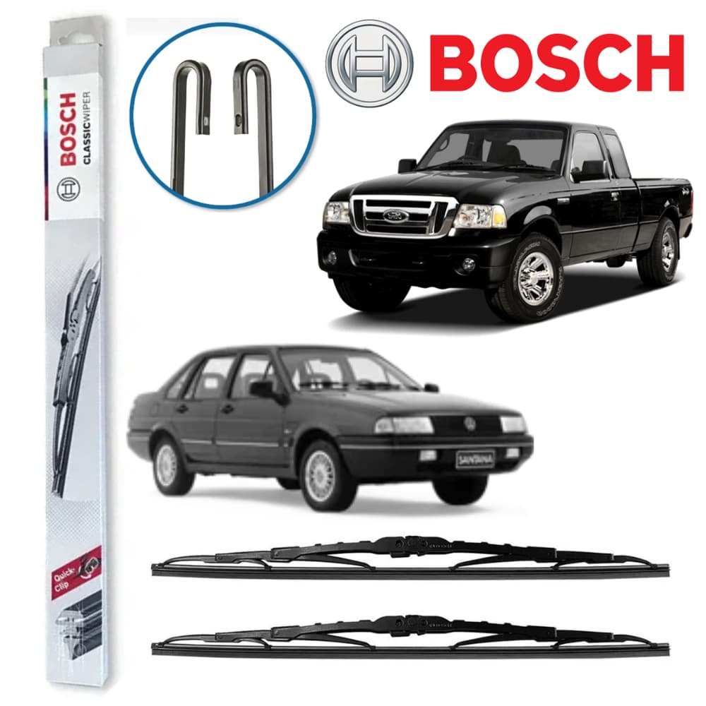 Par Palheta Limpador Parabrisa VW Santana Quantum Brasilia Ford Ranger Escort BOSCH