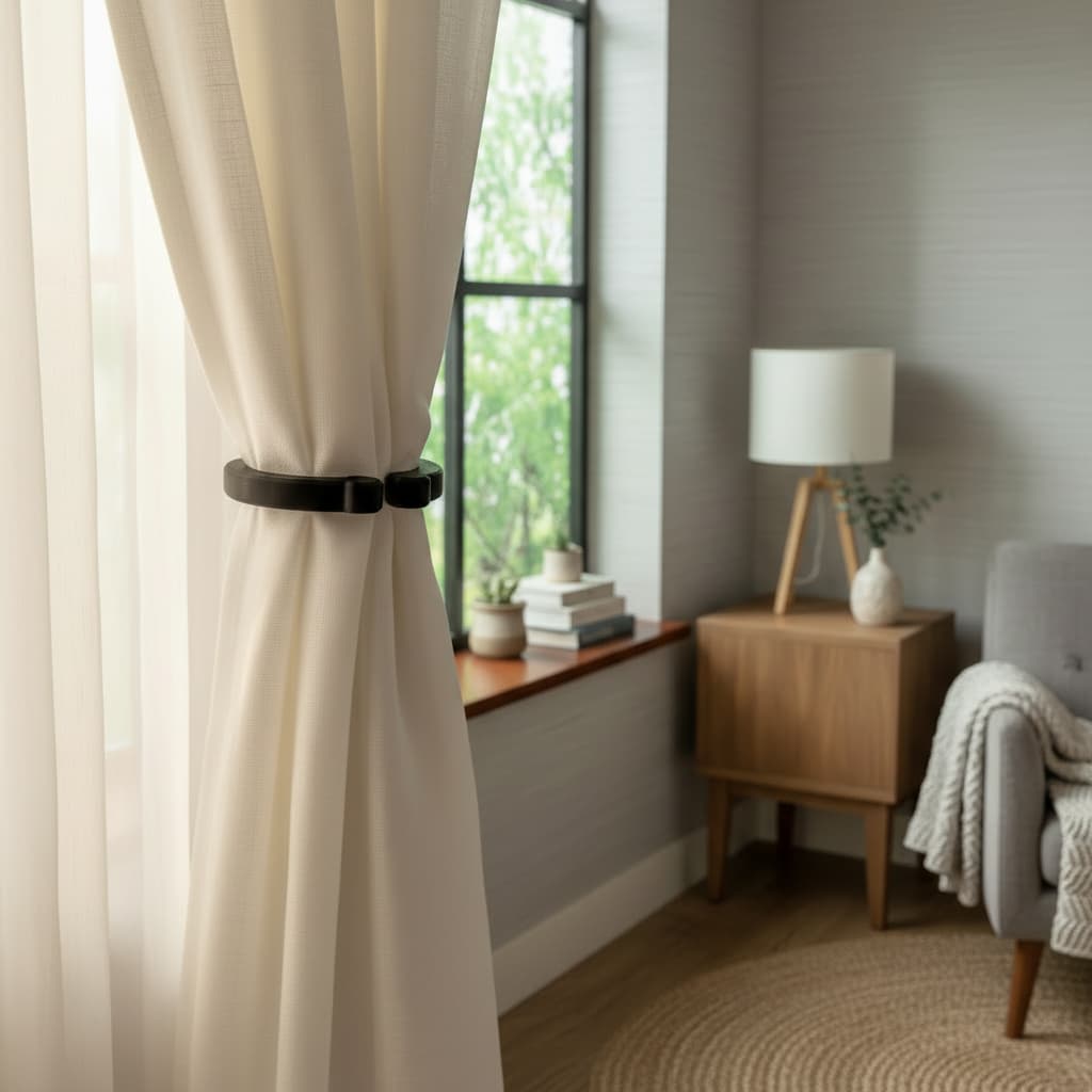 Prendedor De Cortina Presilha Minimalista Argola Redondo Reforçado Escritório Casa Apartamento Pequeno