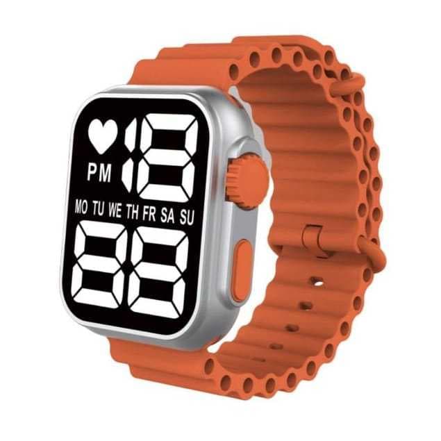 Relógio Unisex Digital de Pulso Esportivo Esporte Pulseira De Silicone ( Cor Laranja )