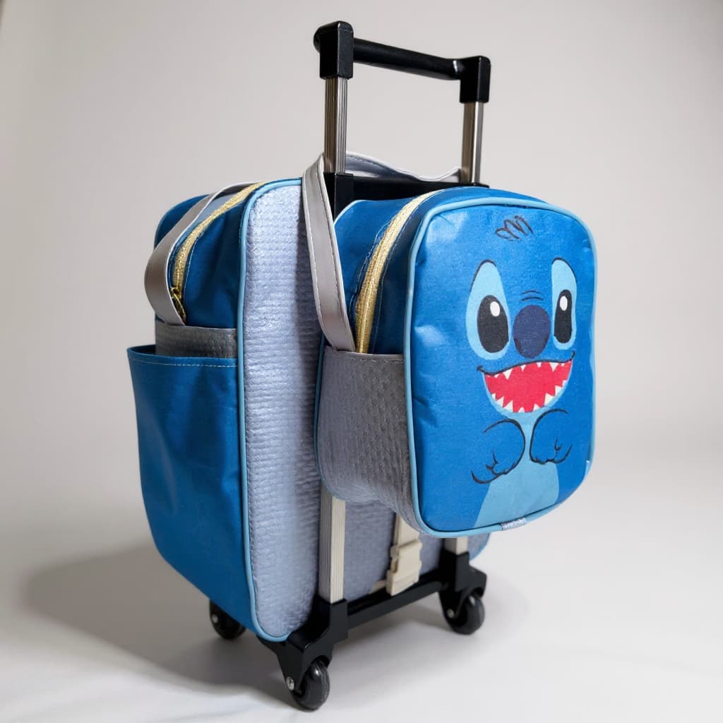 Kit de Mochila Rodinha Carrinho Zoo Bichinhos Escolar Infantil Safari
