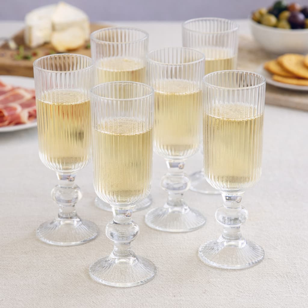 Kit jogo 6 Taça Champanhe Champagne Espumante Versalhes Borda Dourada gold Vidro170ml