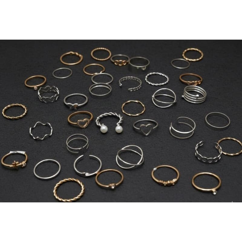 Kit Anéis Feminino\Anéis\Acessórios Feminino \Barato\Kit Anéis\Bijuterias \Elegante\ Delicado\Prata\Dourado