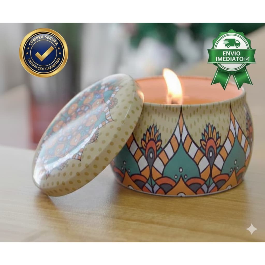 Kit Vela Aromática 6/12/18/24 Velas Aromatizantes Perfumada Caixinha Metal Com Tampa