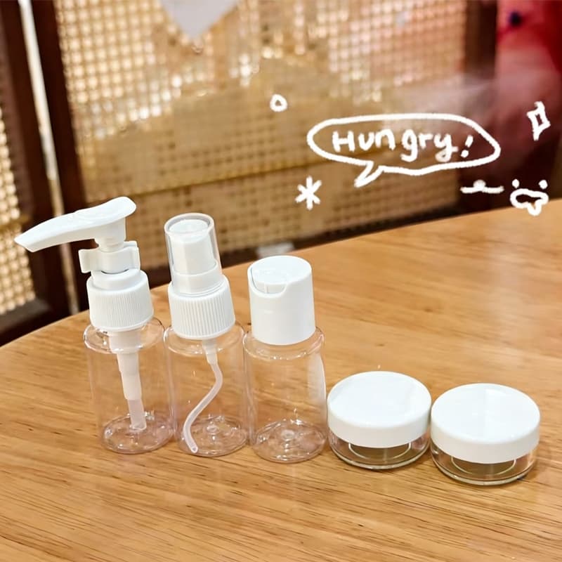Frascos De viagem Shampoo/Creme/Sabonete liquido Multiuso 5 Peças Porta Álcool Perfume Creme Cosméticos Hidratante pote