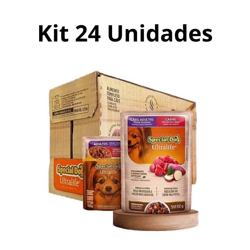 24 Saches para Cães Special Dog Carne Rp Original