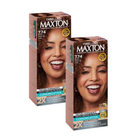 Maxton - Kit com 2 Colorações 7.74 - Ruivo Doce de Leite