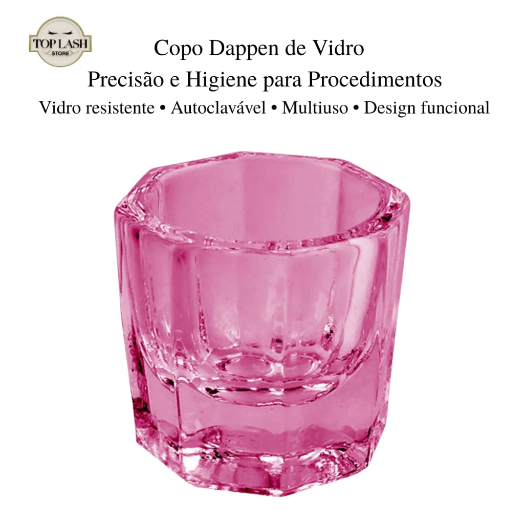 Copo Dappen De Vidro Esterilizável Henna Pigmento E Estética Profissional