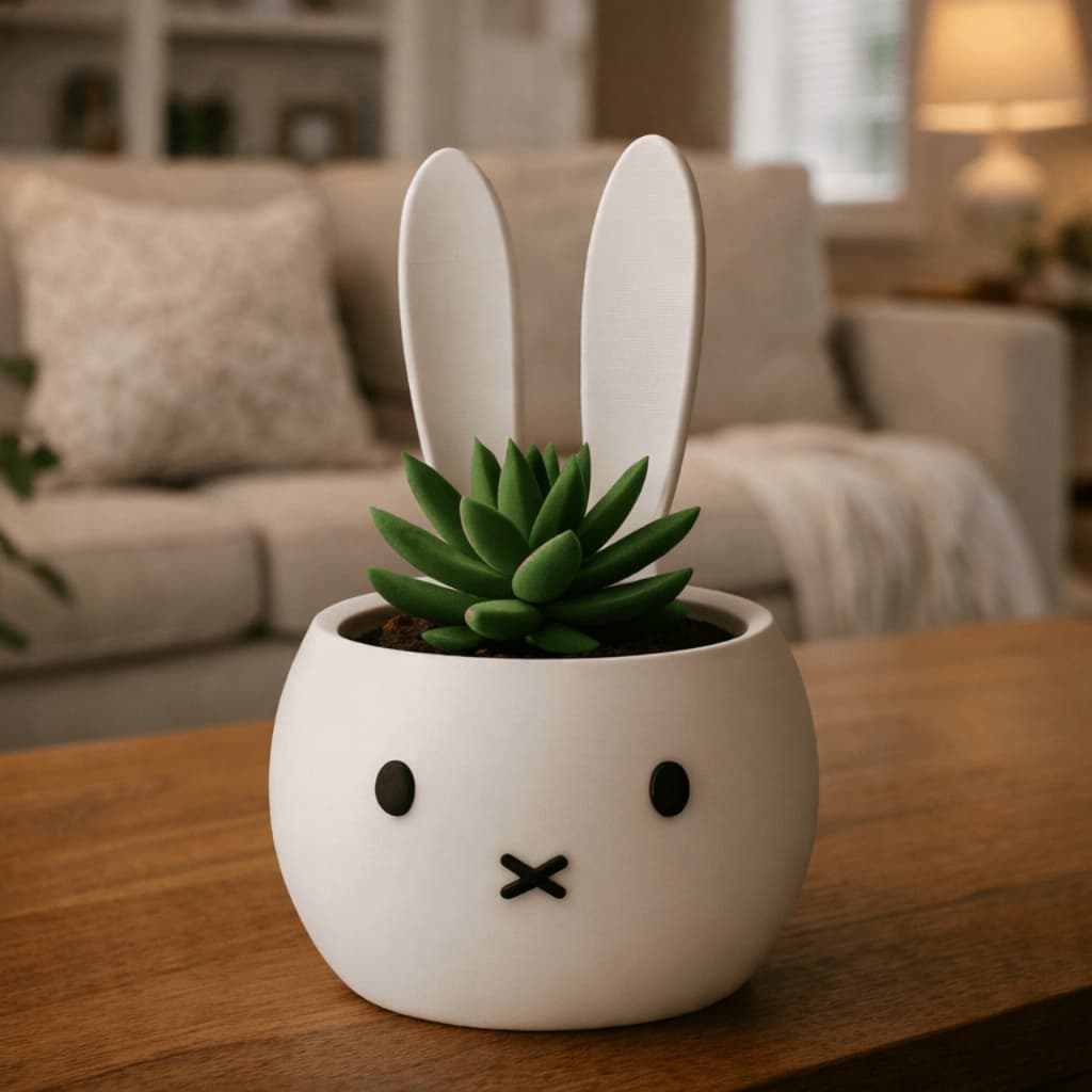 Vaso Decorativo Coelho da Páscoa Minimalista Enfeite Para Flores Artificiais Sala Mesa