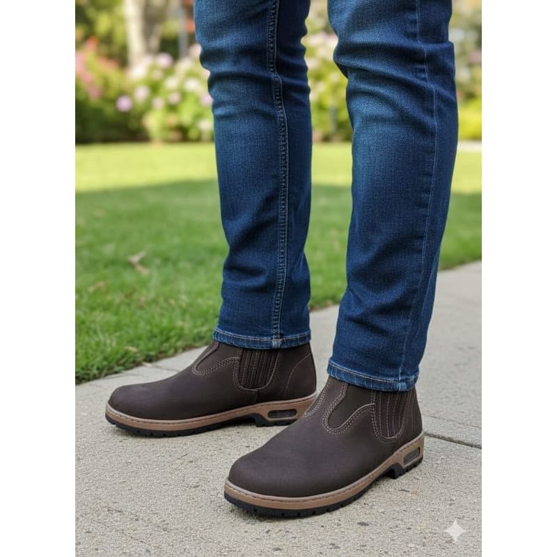 BOTA BOTINA COURO NOBUCK LEGITIMO CONFORTAVEL