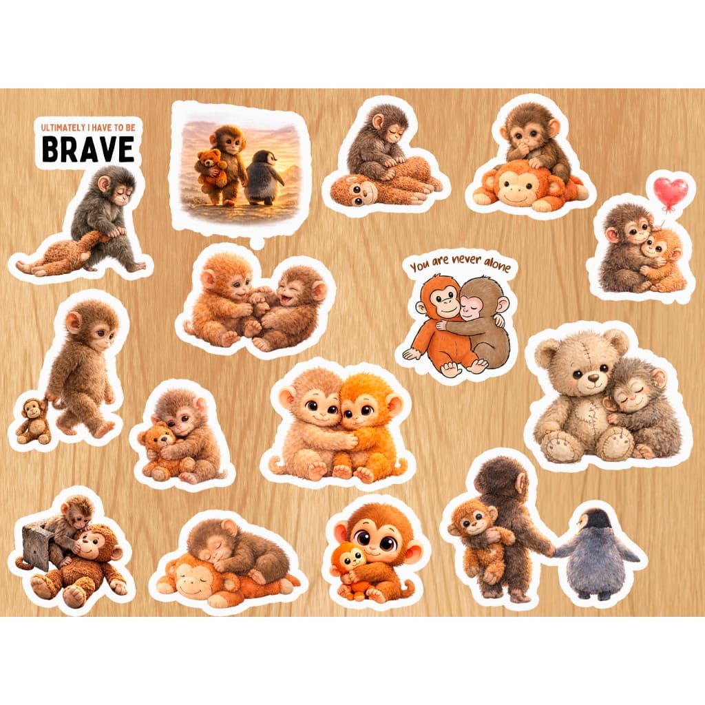 adesivos  macaco Punch - kit adesivos macaco Punch - adesivos do punch - macaquinho Punch - Punch