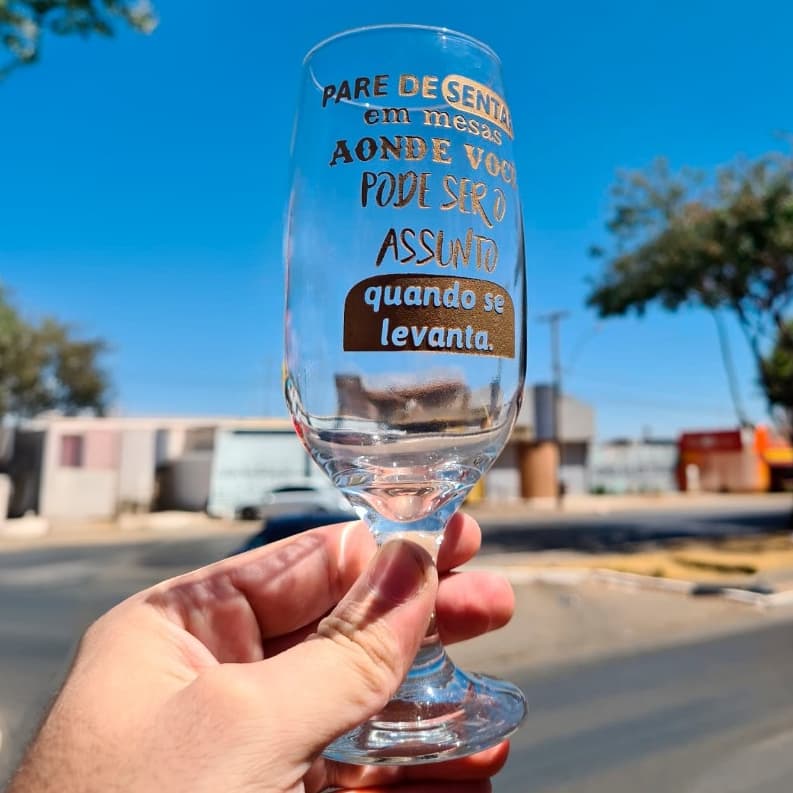 Taça de Chopp 300ml - Vidro - Personalizada (DOURADO)