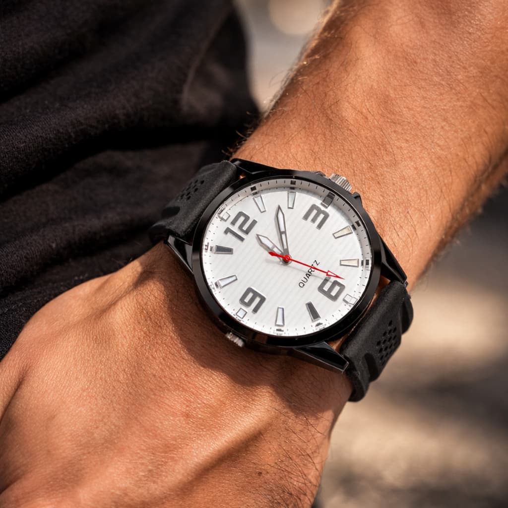 Relógio Masculino Esportivo Fashion – Design Moderno com Pulseira em Silicone Macio