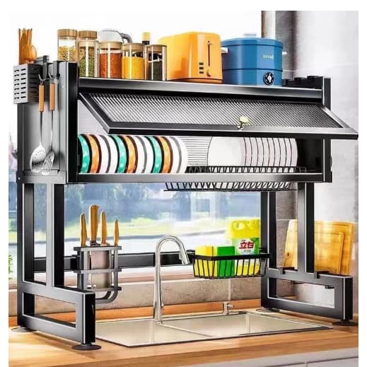 65cm Escorredor De Louça Cozinha Suspensa Modula Pia Rack Organizador Estante poeira porta armário