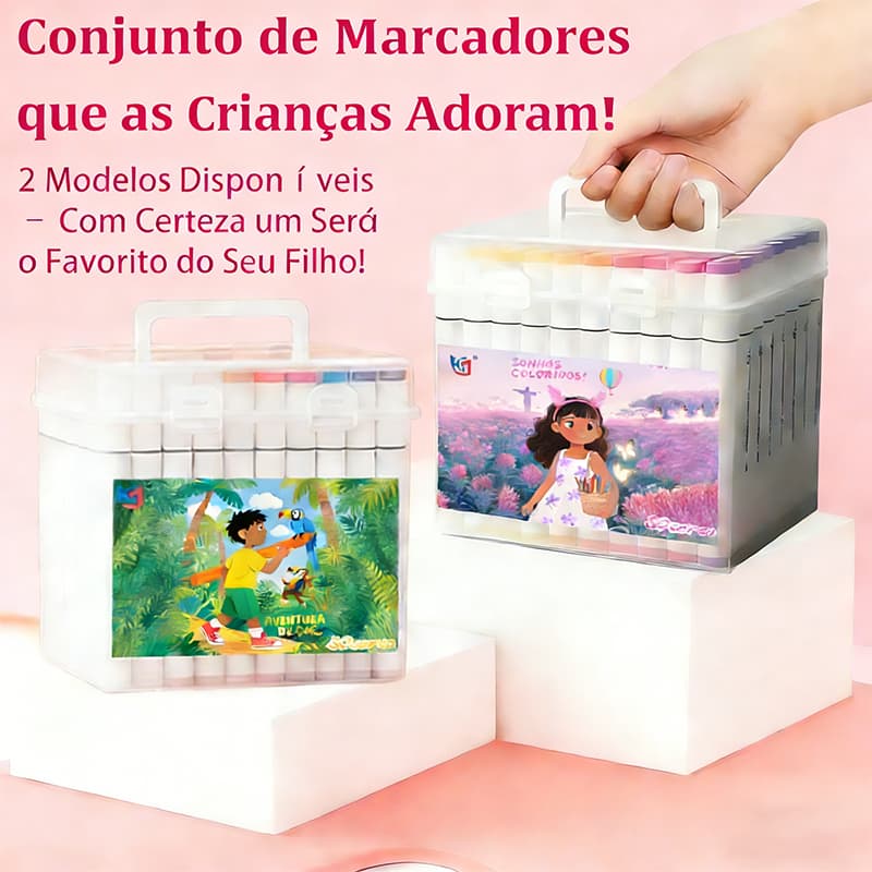 80/120 Peças Caneta Marcadora de Ponta Dupla Conjunto Especial de Canetas Aquarela+ 2 50 livros ilustrados aleatórios