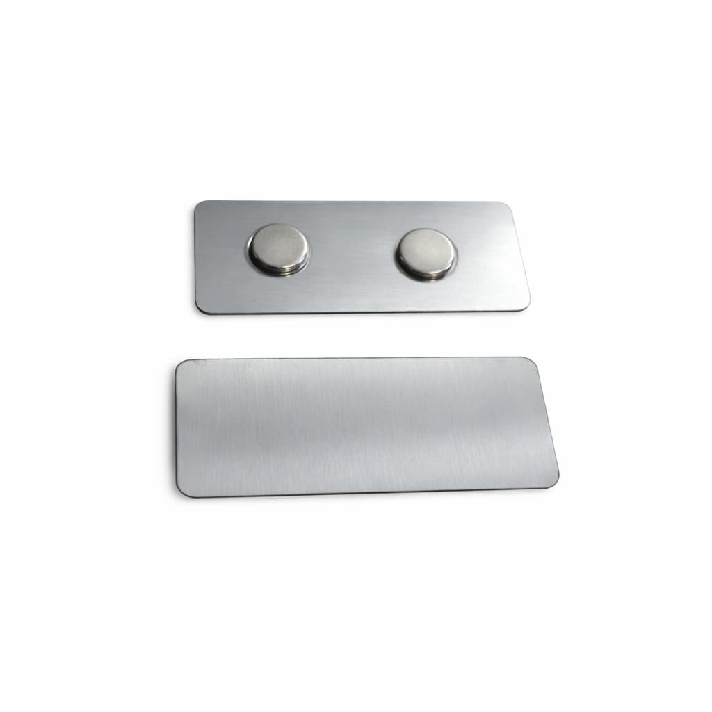Crachá Magnético Aço Inox 2,5x6,5cm Sem Gravação