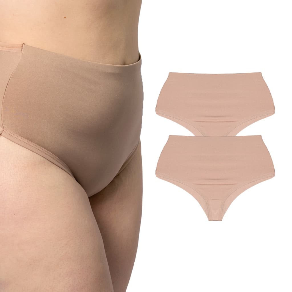 Kit 2 Calcinhas Plus Size Modeladora Cós Alto Duplo Microfibra Calcinha Conforto do 48 ao 62