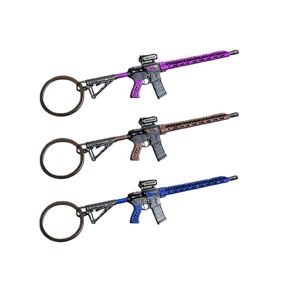 Chaveiro Porta Chaves Metralhadora Fuzil AR15 Em Metal Liga de Zinco