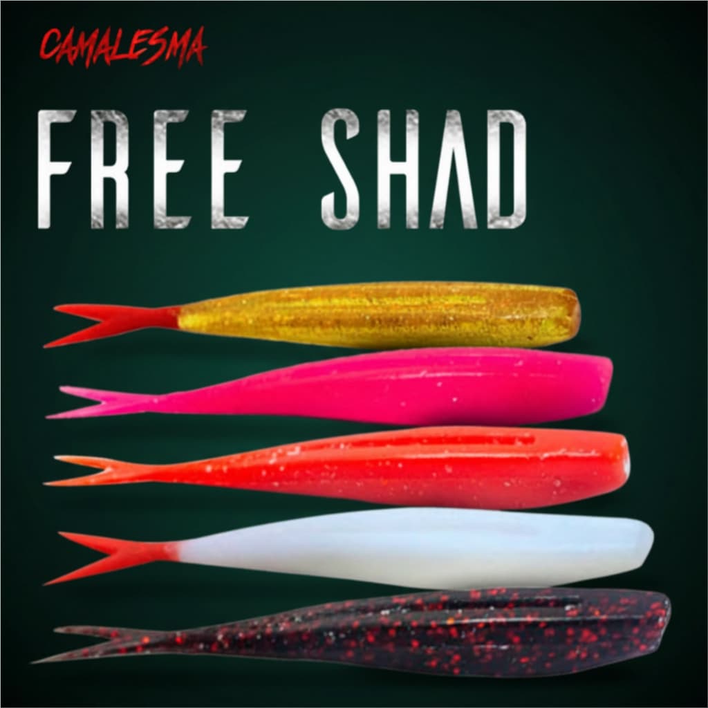 Free Shad 11cm Camalesma 3un Isca Soft Artificial para Jig Head Anzol Offset Pesca Tucunaré Traíra