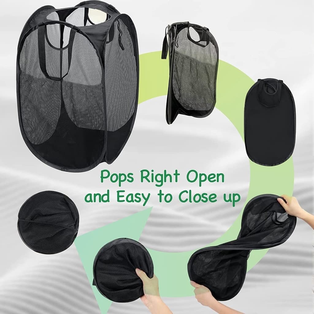 2 Pcs Cesto De Brinquedos Organizador Preto Cesto De Roupa Suja Dobráve