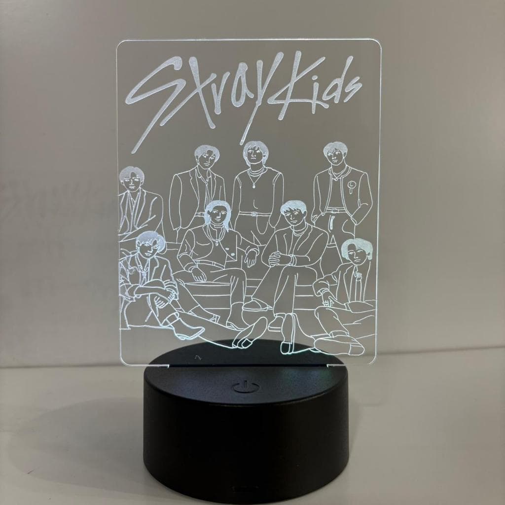 Luminária Decorativa Stray Kids de LED 3D Luz Quente Ou RGB 7 Cores Para Quarto Casa Sala