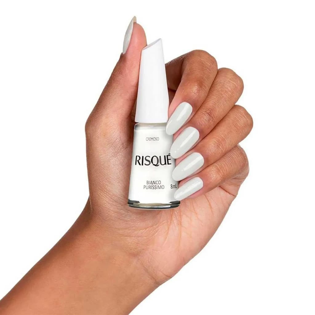 Risque Cremoso Esmalte Bianco Puríssimo 8ml Kit 3un