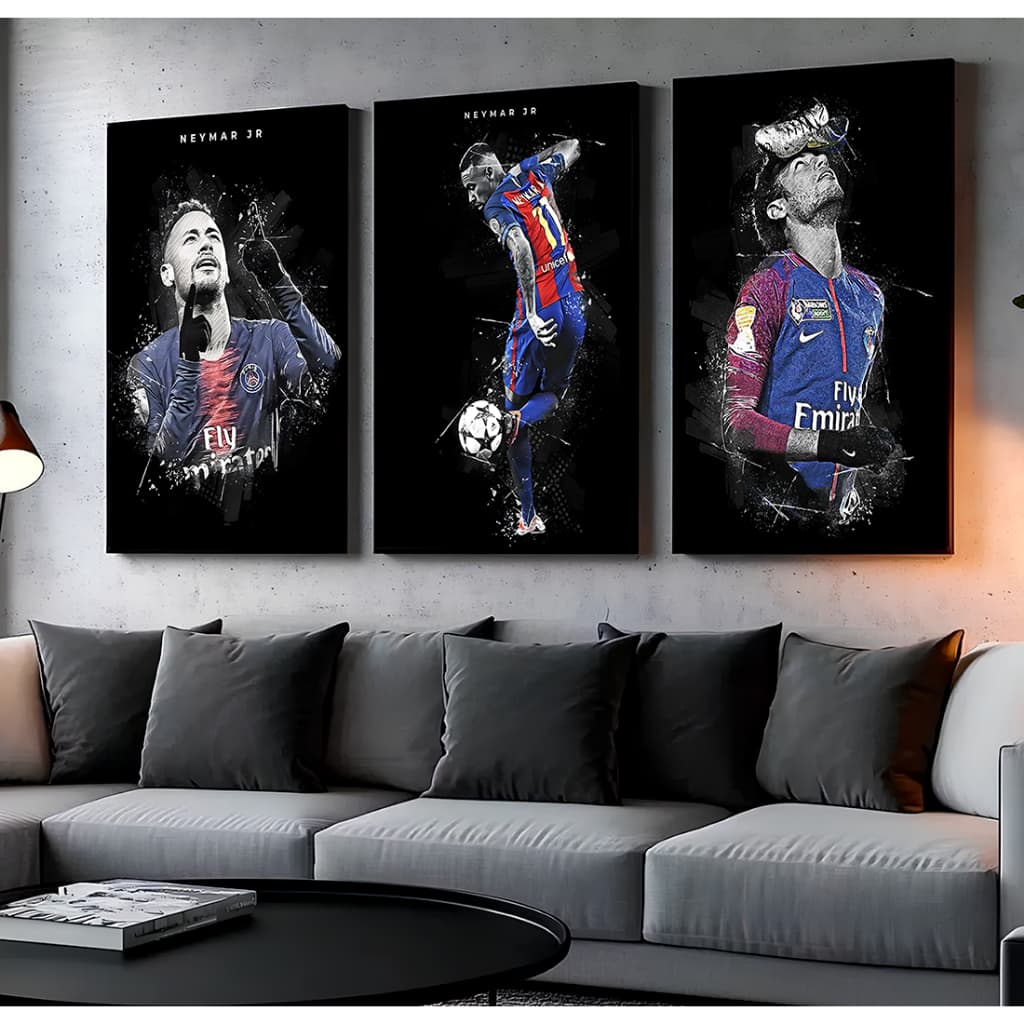 Quadros Decorativos Neymar Jr Jogador De Futebol Motivação Inspirador Sala Quarto Casa Escritório