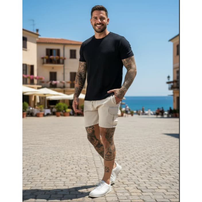Bermuda Cargo Viscolinho Masculina