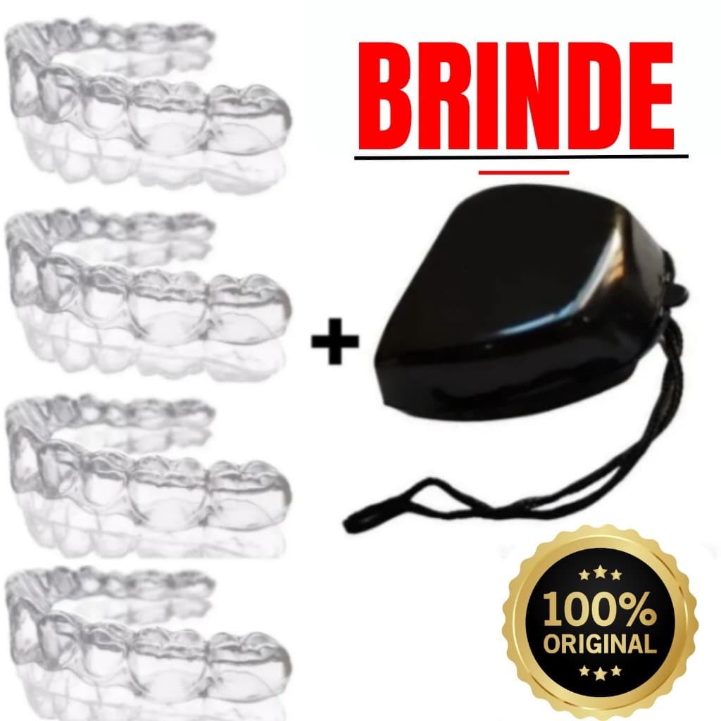 Aparelho Moldável Premium Protetor Bucal Bruxismo Silicone Moldável 4 Placas Dormir Dentes