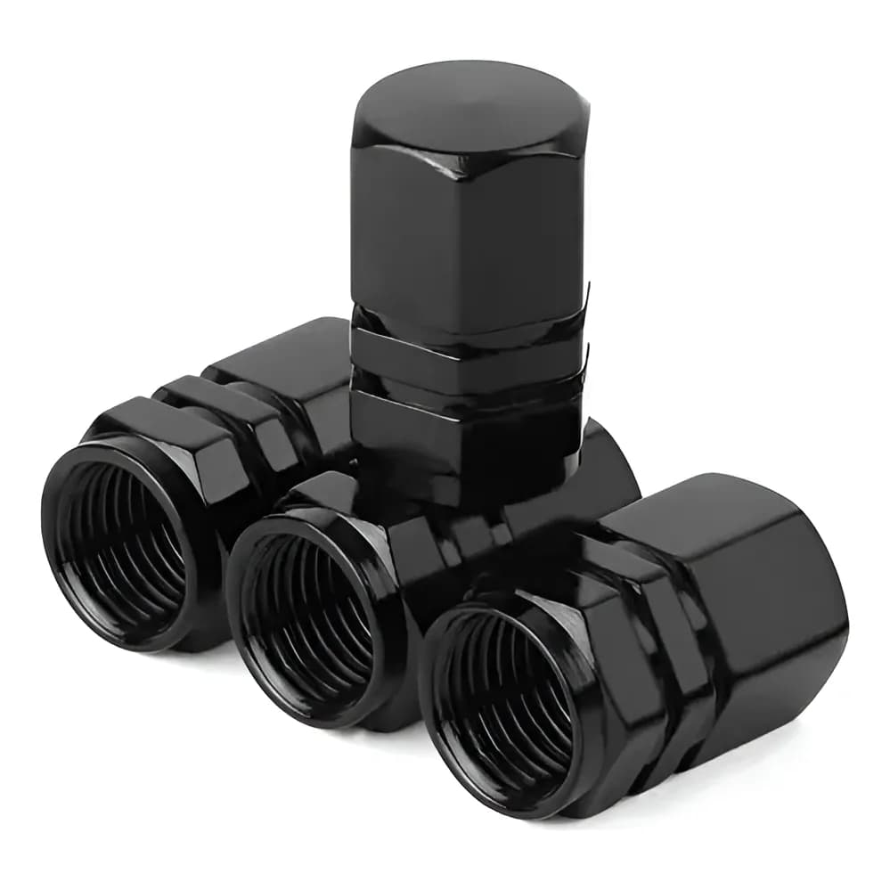 Kit com 5 Unidades de Tampa Bico Válvula para Pneu De Moto Carro Bicicleta