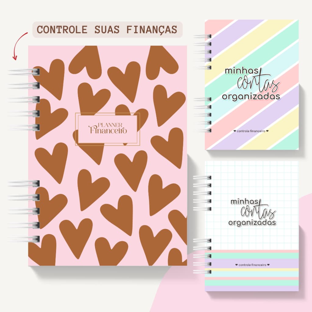 Planner Financeiro Personalizado Controle de Gastos Mensal Caderno de Planejamento Organização Financeira