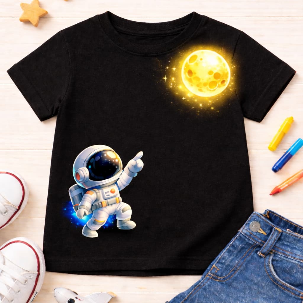 Camiseta Infantil Astronauta Missão Lua