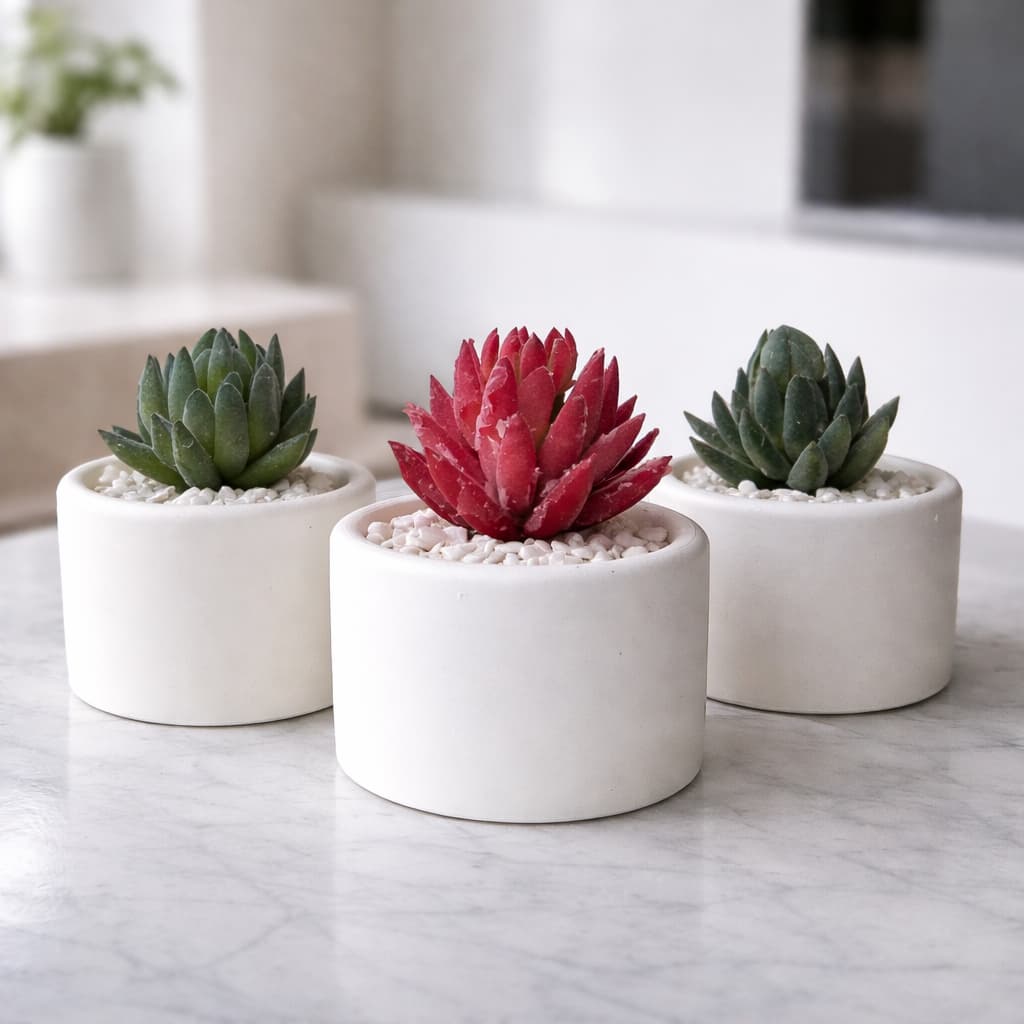 Arranjo Suculenta Vaso Gesso Decorativo Para Sala, Escritório, Lembrancinha e Centro de Mesa
