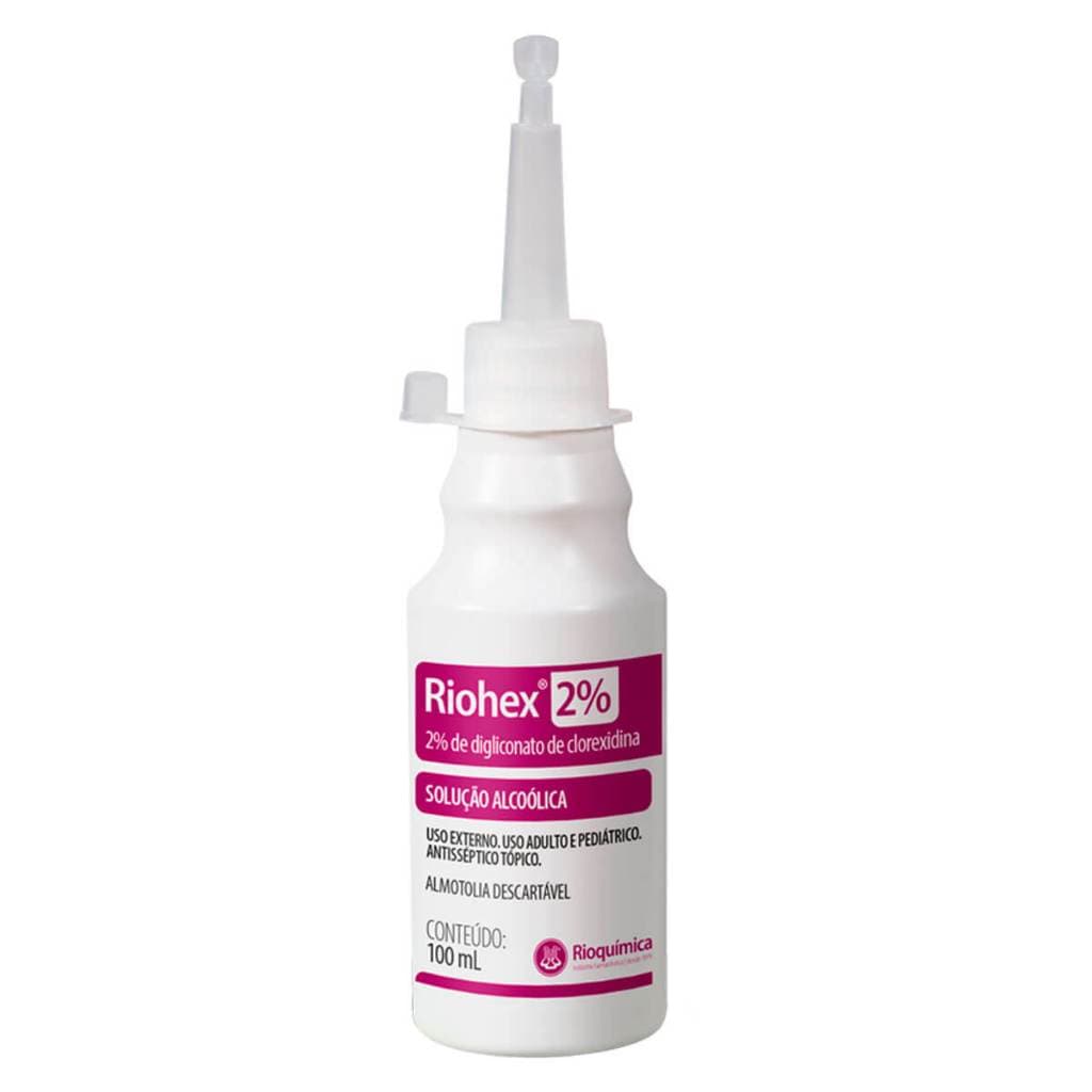Riohex 2% Clorexidina Alcóolica Antisséptico Rioquímica Original 100ml