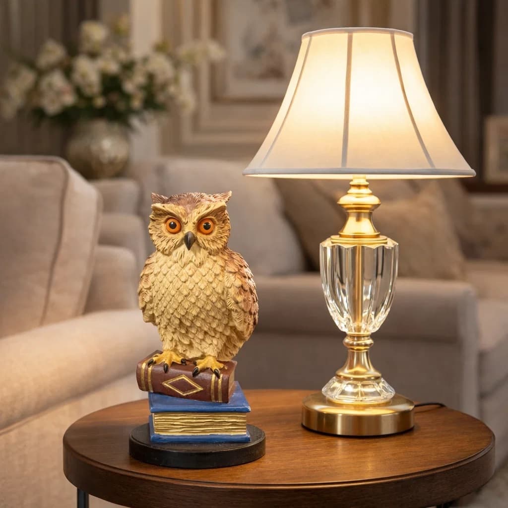 Escultura Coruja Decorativa Com livros Para Presente Enfeites