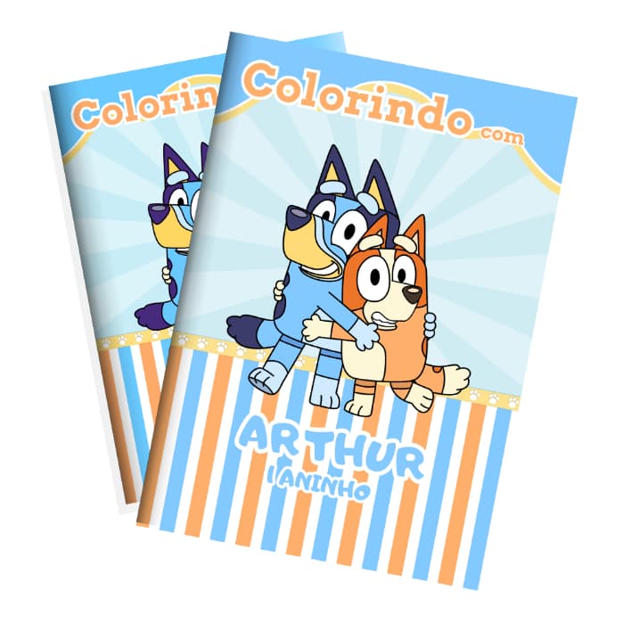 Kit 20 Livrinhos de Colorir Personalizados • Bluey • Lembrancinha Festa Infantil