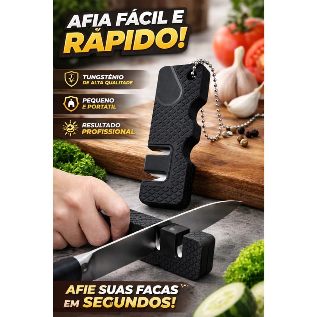 Amolador Afiador de Facas Portátil 2 Estágios Mini