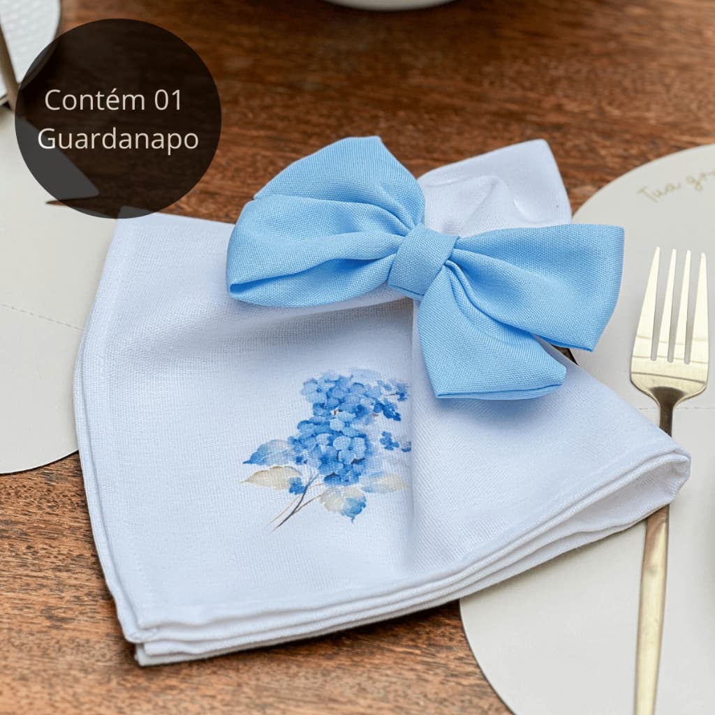Guardanapo em Linho Misto - Coleção Hortênsias