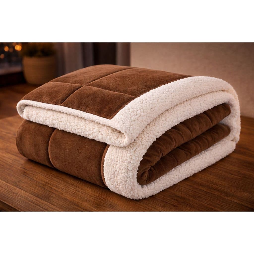 Coberdrom Queen Plush Sherpa Edredom Pele Carneiro Felpudo