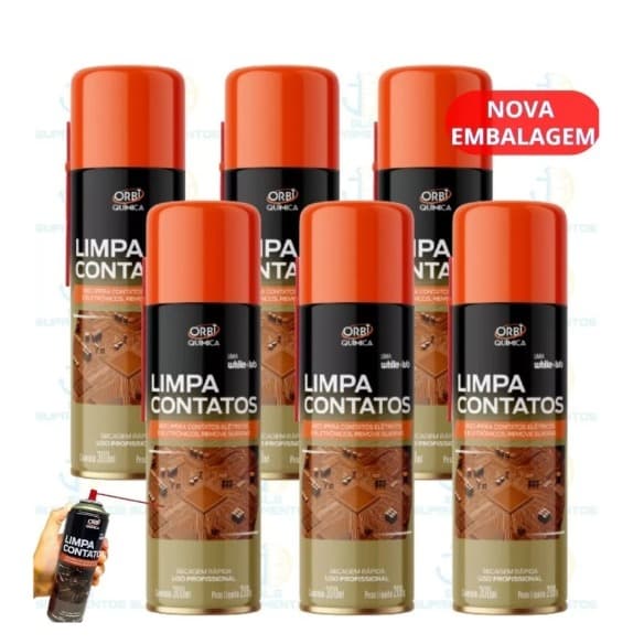 Kit 6 Limpa Contatos Eletronicos Alta Perfomance Orbi