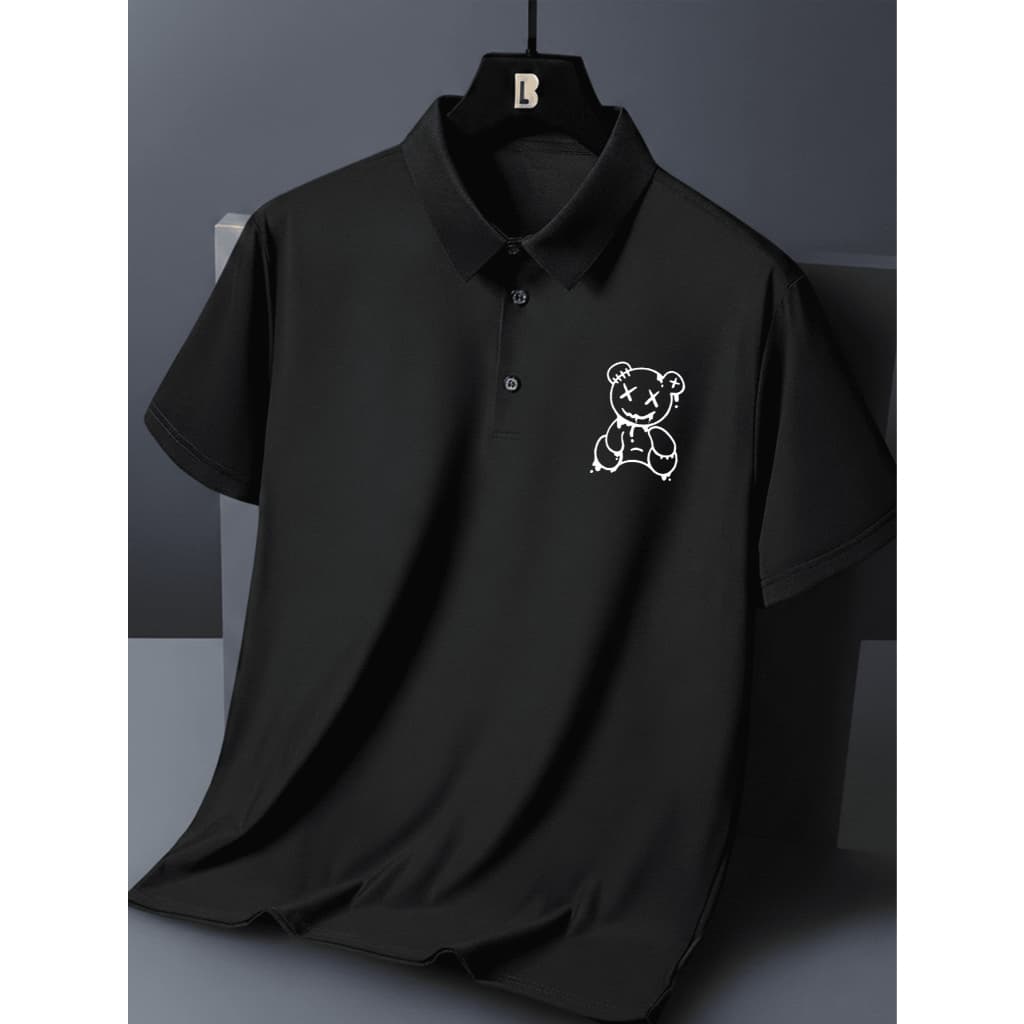 Camisa Polo Masculina Malha Piquet Slim Alta Qualidade e Conforto Urso Ursinho