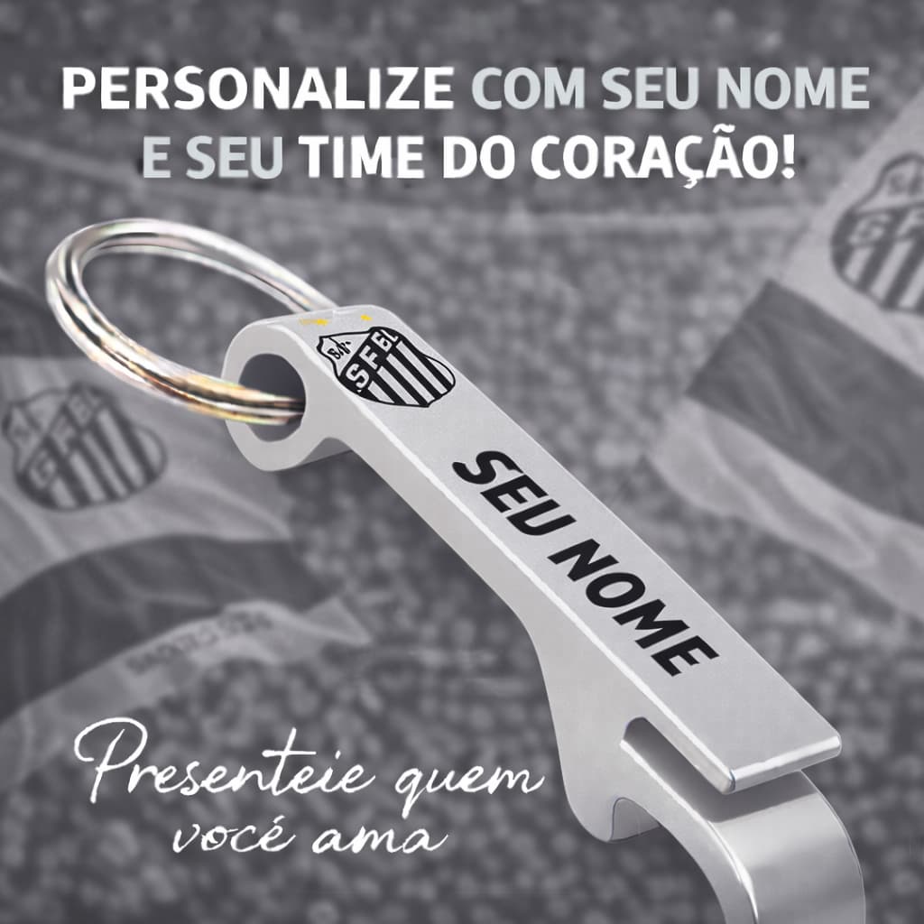 SANTOS CHAVEIRO PERSONALIZADO SEU NOME SEU TIME DO CORAÇÃO