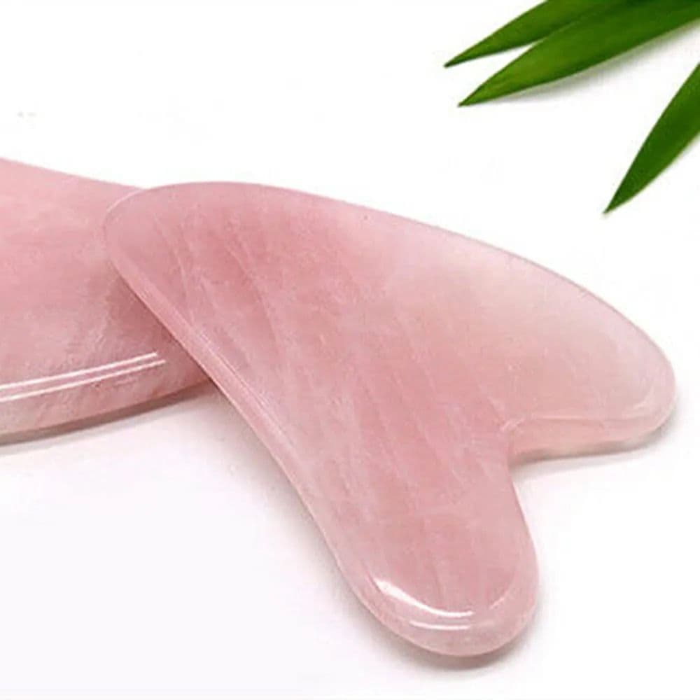 Guasha de Pedra Narural Quartzo Rosa Massagem Facial Lapidação  Manual Gua Sha Guacha