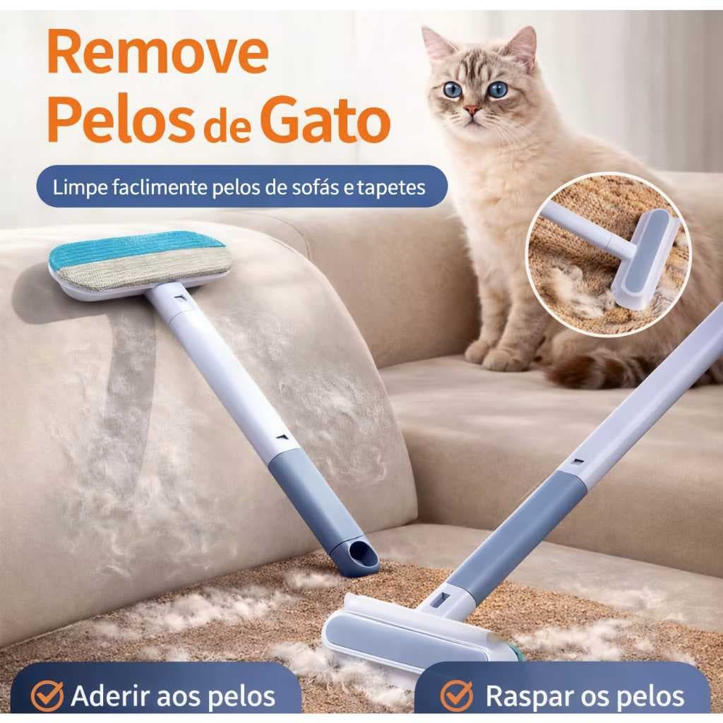 Escova Multifuncional 4 em 1 para Remoção de Pelos de Animais – Ideal para Roupas, Sofás, Tapetes e Vidros