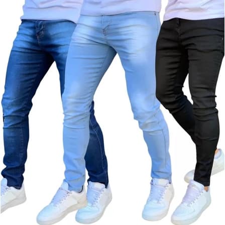 1/2/3 calças jeans masculina com elastano original linha premium promoção NF